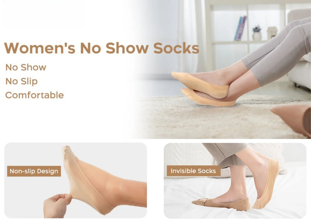 Nylon Elastane Invisible Low Cut Non Slip Liner Socks