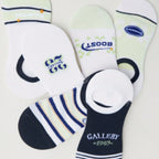 Polyester Elastane Women No Show Liner Socks 5 Pack