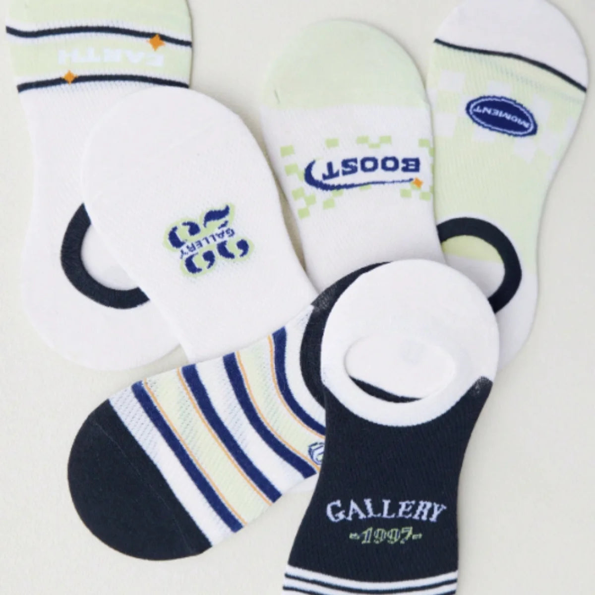 Polyester Elastane Women No Show Liner Socks 5 Pack