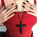 Wood Cross Pendant Necklace Unisex Accessory