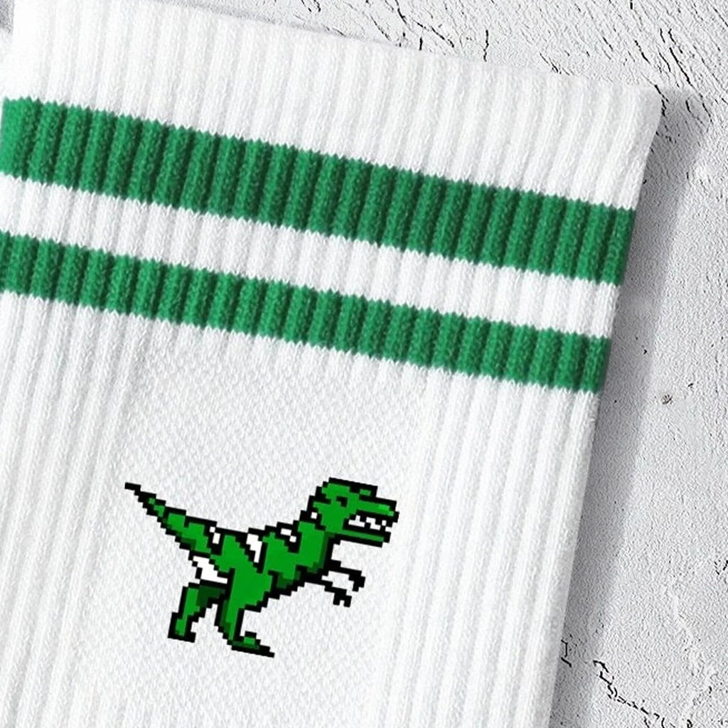 Polyester Elastane Dinosaur Pattern Crew Socks