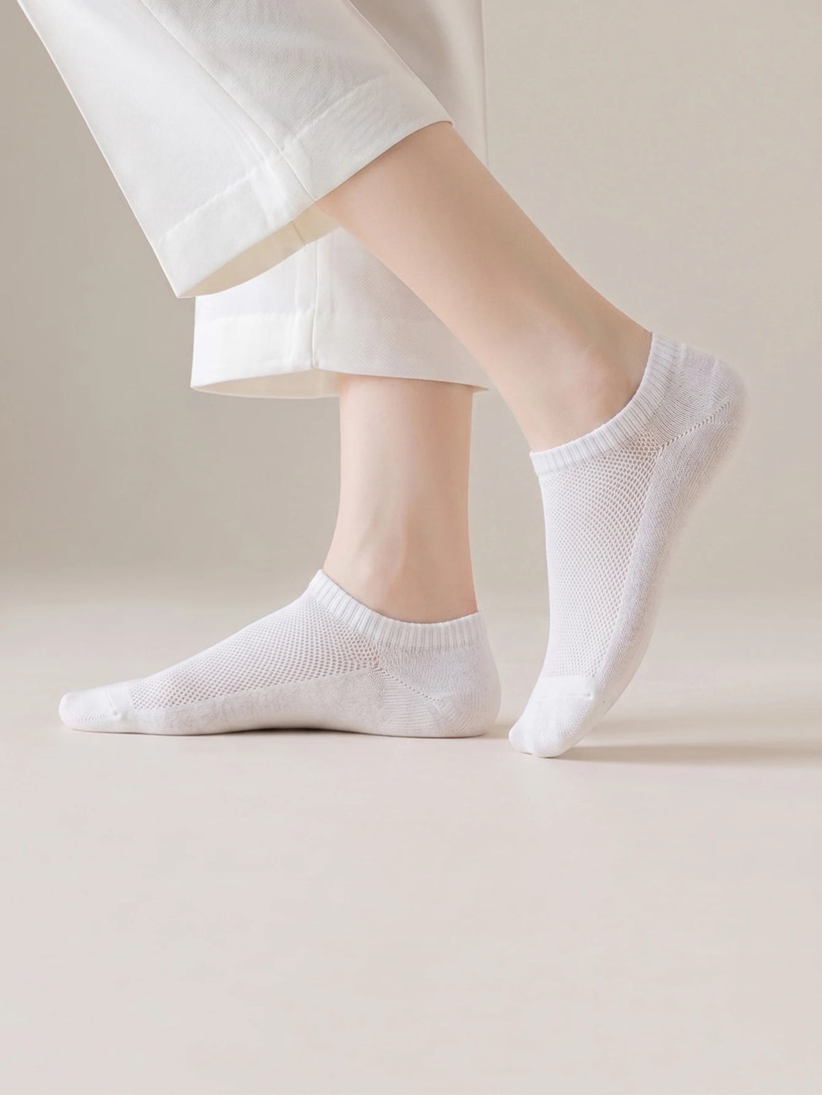 Polyester Elastane Crew Socks Six Pair Set