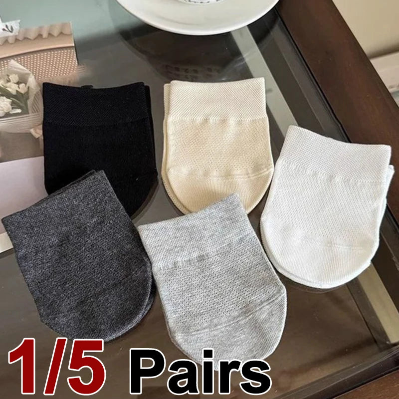 Polyester Elastane Women Half Forefoot Invisible Socks - 1