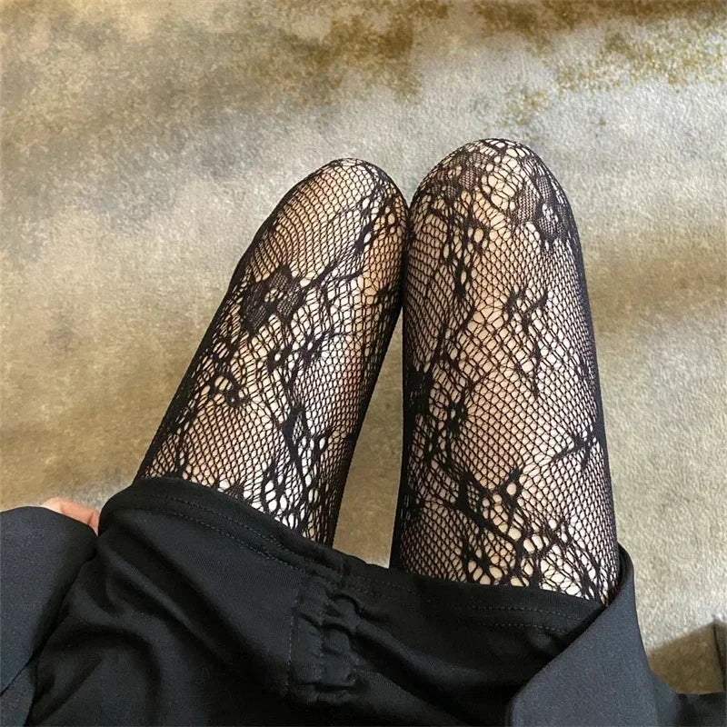 Floral Lace Nylon Pantyhose Tights