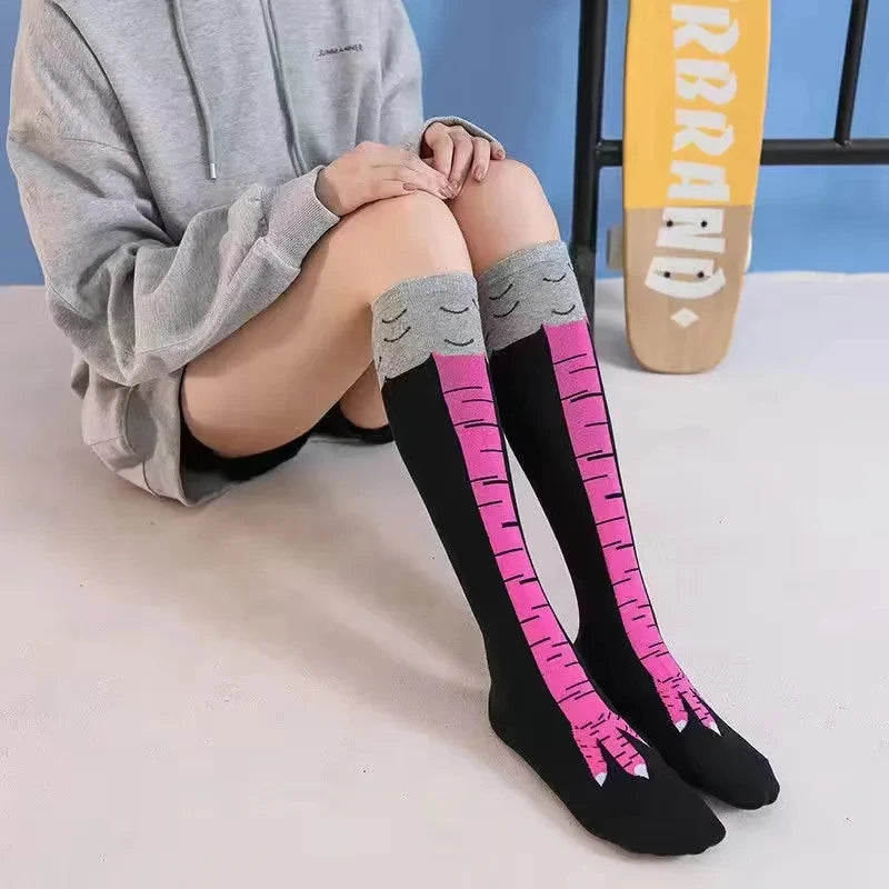 Polyester Nylon Over Knee Animal Print Stockings