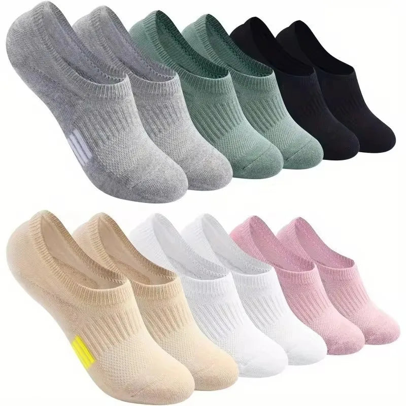 Breathable Polyester Invisible Ankle Socks for Women
