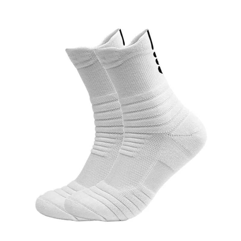 Polyester Elastane Cushioned Athletic Crew Socks