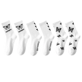 Butterfly Pattern Mid Length Polyester Elastane Socks Set