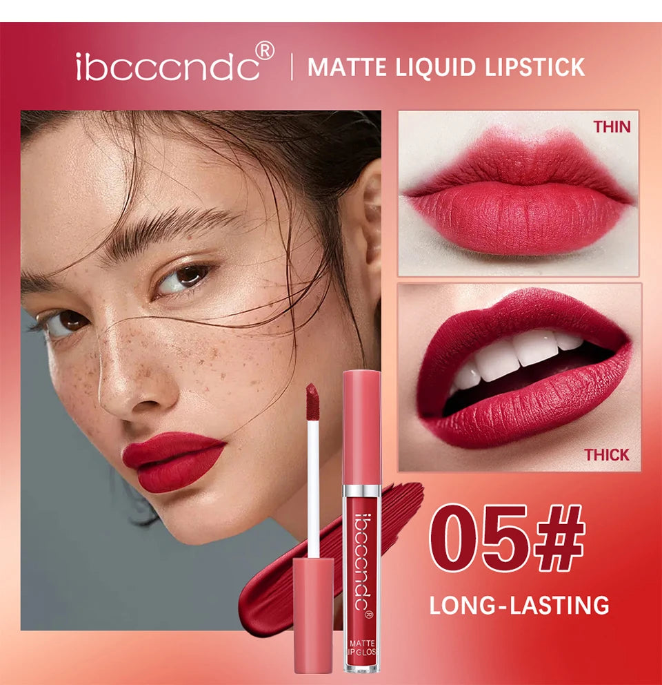 Matte Velvet Liquid Lipstick Waterproof Long Lasting Lip Glaze - 12