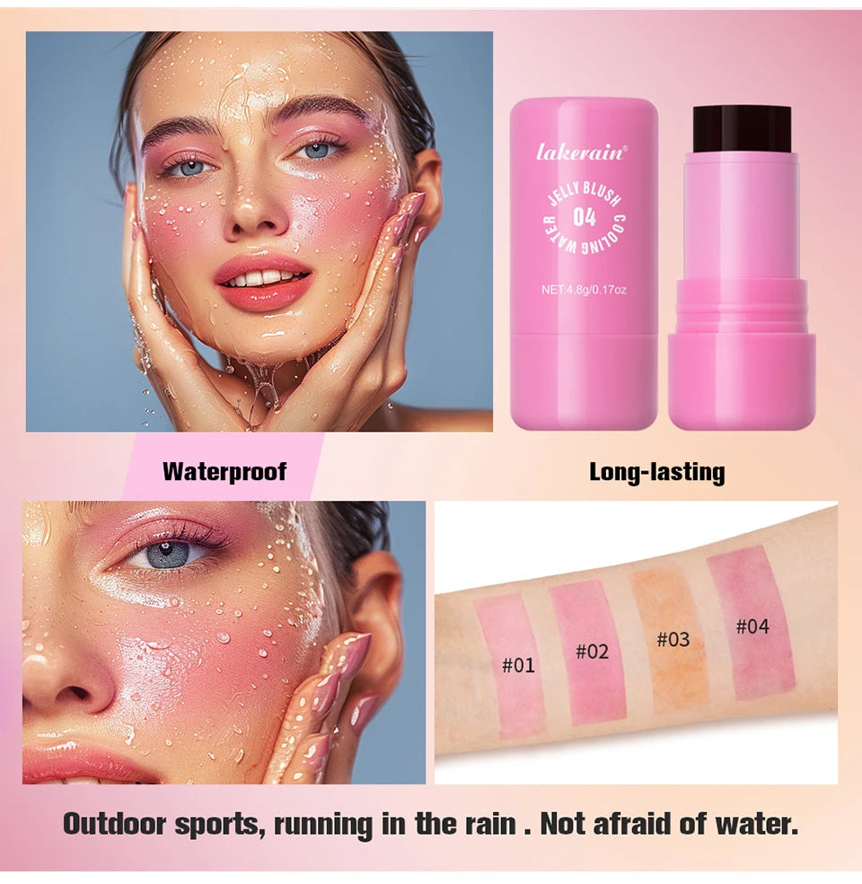 Cooling Water Jelly Tint Blush Stick for Lips and Cheeks