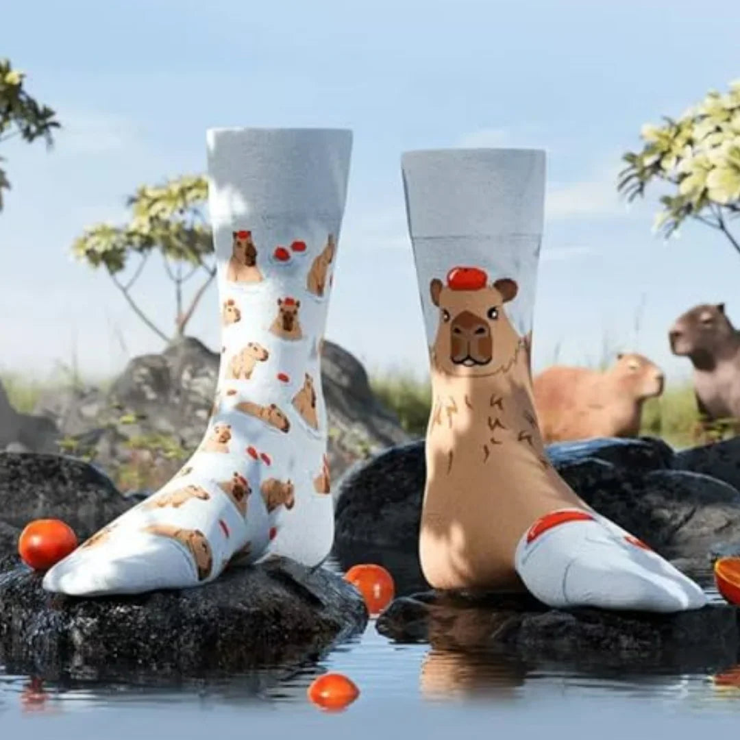 Cotton Blend Cartoon Animal Crew Socks - 3