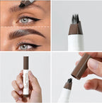 Liquid Eyebrow Pencil Multi Prong Brush Waterproof Makeup Pen