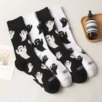 Cotton Ghost Design Magnetic Hand Holding Crew Socks