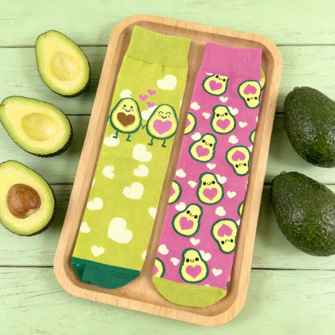 Cotton Blend Avocado Pattern Casual Mid Calf Socks - 1