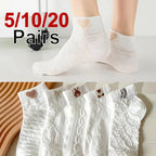 Polyester Elastane Cartoon Printed Low Tube Casual Socks