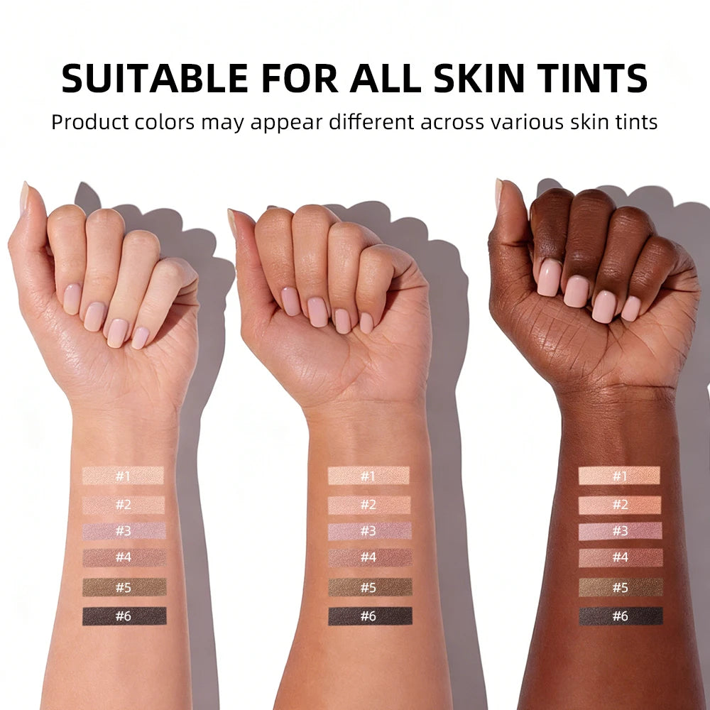 6 Color Matte Eyeshadow Powder Palette with Makeup Brushes