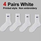 Polyester Blend Crew Socks Casual Footwear 4 Pair Set