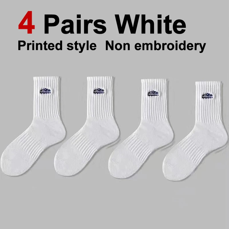 Polyester Blend Crew Socks Casual Footwear 4 Pair Set
