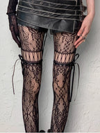 Nylon Bowknot Mesh Hollowed Out Pantyhose