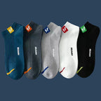 5 Pairs Polyester Spandex Low Cut Breathable Ankle Socks