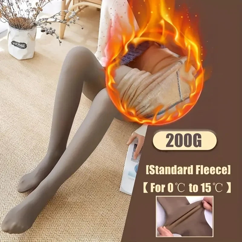 Polyester Elastane Thermal Fleece Lined Tights