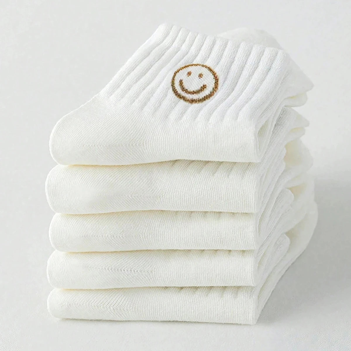 Polyester Elastane Smiling Face Ankle Socks - 6