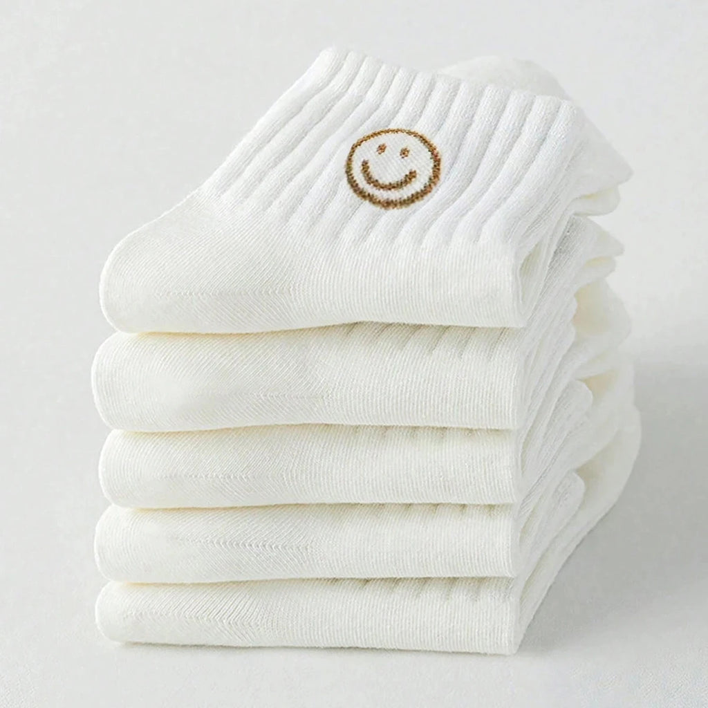 Polyester Elastane Smiling Face Ankle Socks