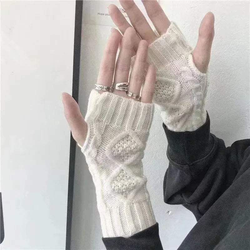 Acrylic Fingerless Wrist Gloves - 4