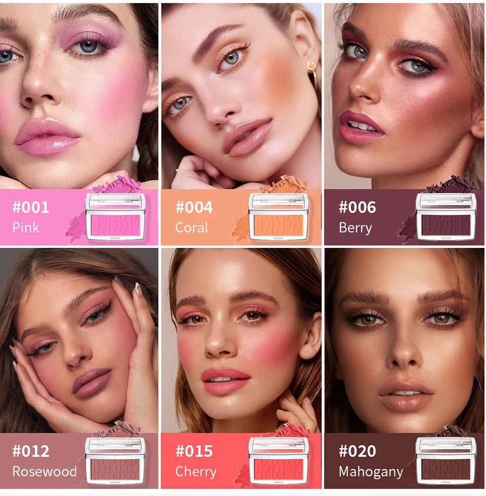 Matte Embossed Powder Blush Palette for Natural Cheek Color - 8