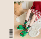 Cotton Christmas Mid Calf Socks for Women
