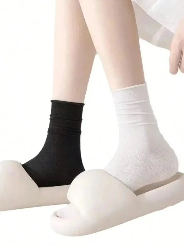 10 Pairs Women Polyester Elastane Mid Length Casual Dress Socks