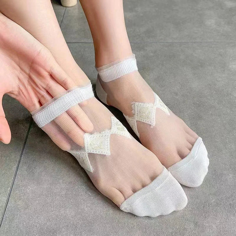 Polyester Elastane Women Low Tube Ankle Socks Set