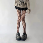Distressed Nylon Fishnet Stockings for Women