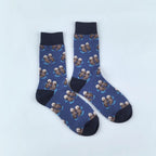 Cotton Blend Otter Print Unisex Mid Calf Socks