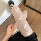 Elastane Polyamide Mesh Bowknot Fishnet Tights