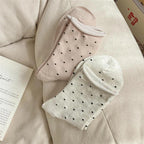 Polyester Elastane Polka Dot Mid Tube Casual Socks