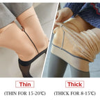 Fleece Lined Translucent Pantyhose Thermal Tights