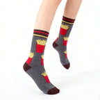 Cotton Blend Novelty Food Print Mid Calf Unisex Socks